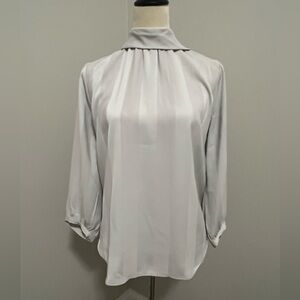 Ann Taylor  grey striped Blouse - NWT - Women's med office work professional